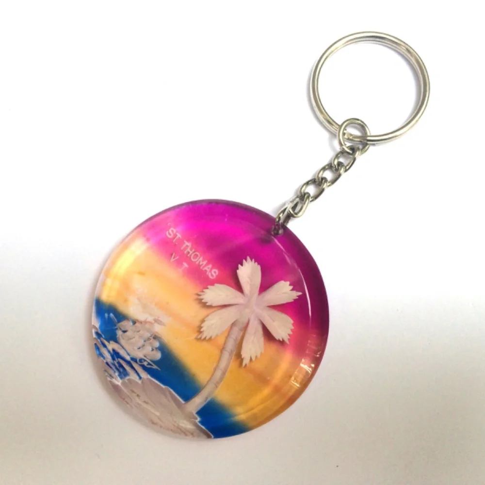 Retro Vintage Unisex Keychain / Key Ring from St. Thomas. New, never used.